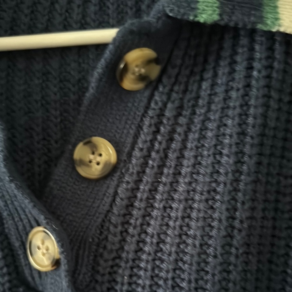 SO Blue V-Neck Sweater with‎ Collegiate Style - Picture 4 of 5